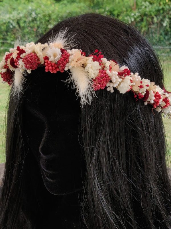 Couronne de tête rouge et blanche