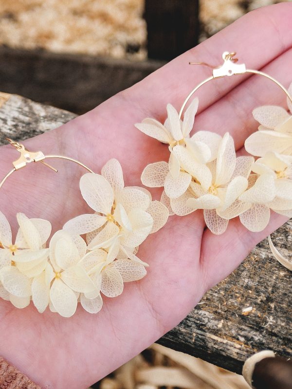 Boucles d'oreilles hortensia citron